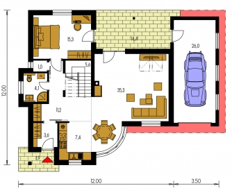 Mirror image | Floor plan of ground floor - TREND 277